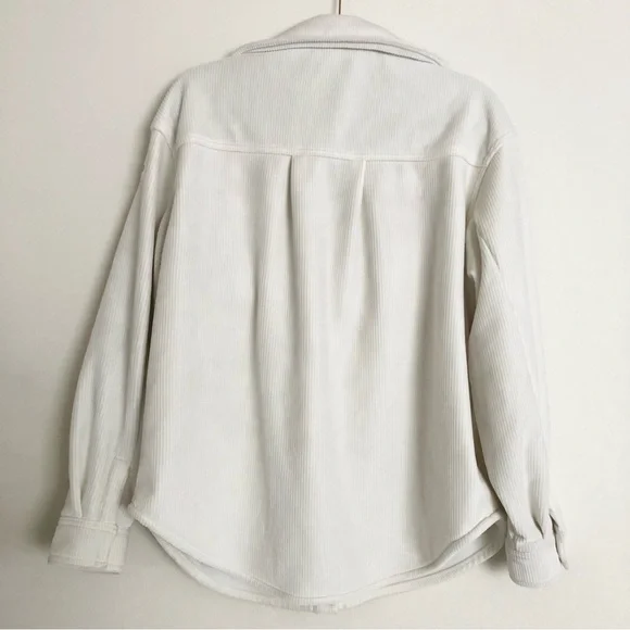 Alo Yoga Ribbed Velour Mountain Side Shacket Ivory S - Picture 12 of 13